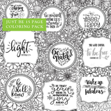 Inspirational Quotes Coloring Book Just Be | Inspiration Coloring